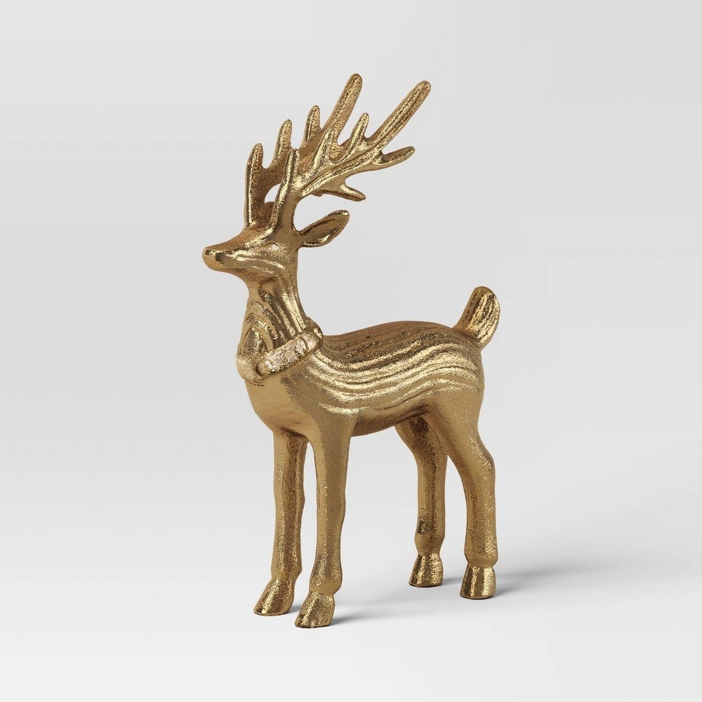 Christmas Metal Standing Deer Gold - Threshold, Target 2025